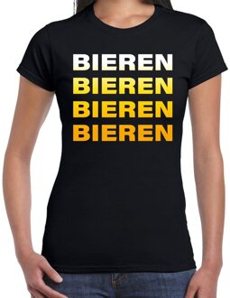 Bellatio Decorations Bieren bieren bieren bieren  t-shirt zwart voor dames XS