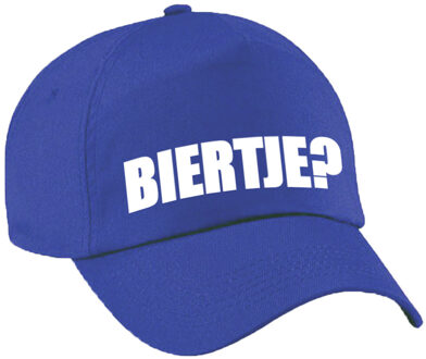 Bellatio Decorations Biertje? Drank feest petje - baseball cap - blauw - volwassenen - vrijgezellenfeest - festival