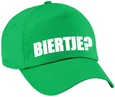 Bellatio Decorations Biertje? Drank feest petje - baseball cap - groen - volwassenen - vrijgezellenfeest - festival