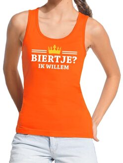 Bellatio Decorations Biertje ik willem mouwloos shirt / tanktop oranje dames L - Feestshirts