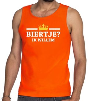 Bellatio Decorations Biertje ik willem mouwloos shirt / tanktop oranje heren 2XL - Feestshirts