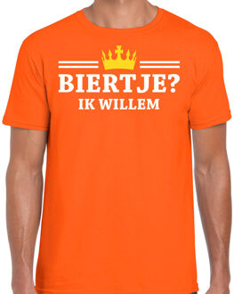 Bellatio Decorations Biertje ik willem mouwloos shirt / tanktop oranje heren L - Feestshirts