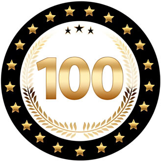 Bellatio Decorations Bierviltjes 100 - 100x stuks - zwart/goud - luxe - verjaardag/jubilea - feestartikelen