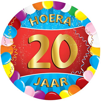 Bellatio Decorations Bierviltjes 20 jaar - 50x stuks - multicolor - verjaardag/feest - feestartikelen