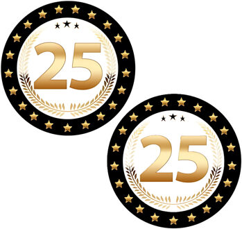 Bellatio Decorations Bierviltjes 25 - 50x stuks - zwart/goud - luxe - verjaardag/jubilea - feestartikelen