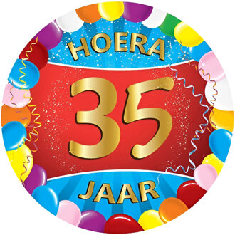 Bellatio Decorations Bierviltjes 35 jaar - 25x stuks - multicolor - verjaardag/feest - feestartikelen