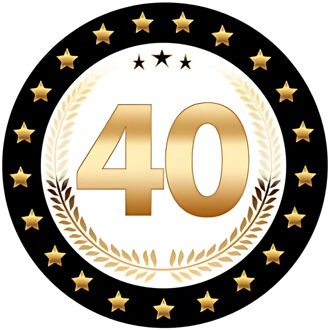 Bellatio Decorations Bierviltjes 40 - 75x stuks - zwart/goud - luxe - verjaardag/jubilea - feestartikelen