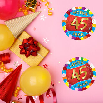 Bellatio Decorations Bierviltjes 45 jaar - 50x stuks - multicolor - verjaardag/feest - feestartikelen