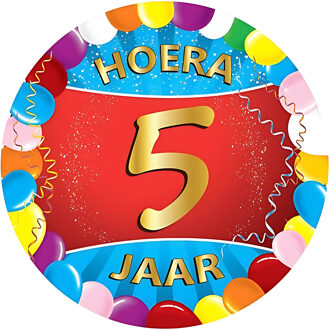 Bellatio Decorations Bierviltjes 5 jaar - 25x stuks - multicolor - verjaardag/feest - feestartikelen