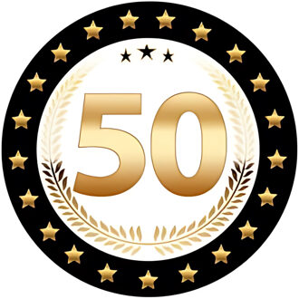 Bellatio Decorations Bierviltjes 50 - 25x stuks - zwart/goud - luxe - verjaardag/jubilea - feestartikelen Multi