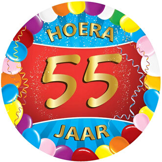 Bellatio Decorations Bierviltjes 55 jaar - 25x stuks - multicolor - verjaardag/feest - feestartikelen