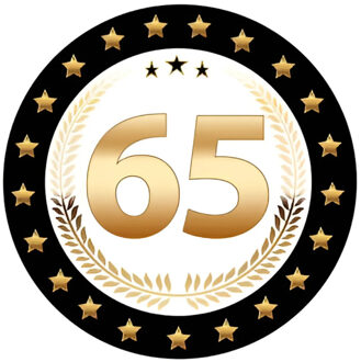 Bellatio Decorations Bierviltjes 65 - 50x stuks - zwart/goud - luxe - verjaardag/jubilea - feestartikelen