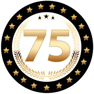 Bellatio Decorations Bierviltjes 75 - 50x stuks - zwart/goud - luxe - verjaardag/jubilea - feestartikelen
