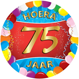 Bellatio Decorations Bierviltjes 75 jaar - 25x stuks - multicolor - verjaardag/feest - feestartikelen