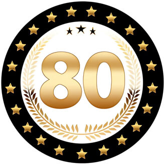 Bellatio Decorations Bierviltjes 80 jaar - 25x stuks - zwart/goud - luxe - verjaardag / jubileum - feestartikelen Multi
