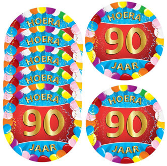 Bellatio Decorations Bierviltjes 90 jaar - 50x stuks - multicolor - verjaardag/feest - feestartikelen