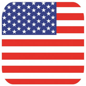 Bellatio Decorations Bierviltjes Amerika - 15x stuks - vierkant - landenthema - 9 x 9 cm - onderzetter