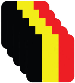 Bellatio Decorations Bierviltjes Belgie - 30x stuks - vierkant - landenthema - 9 x 9 cm - onderzetter