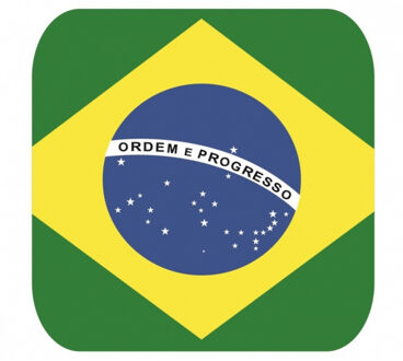 Bellatio Decorations Bierviltjes Brazilie - 15x stuks - vierkant - landenthema - 9 x 9 cm - onderzetter Multi