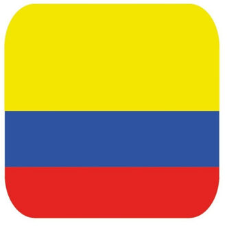 Bellatio Decorations Bierviltjes Colombia - 15x stuks - landen thema - karton - 9 x 9 cm Multi