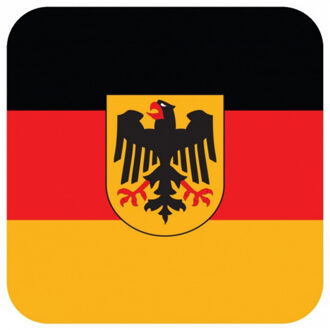 Bellatio Decorations Bierviltjes Duitsland - 15x stuks - vierkant - landenthema - 9 x 9 cm - onderzetter