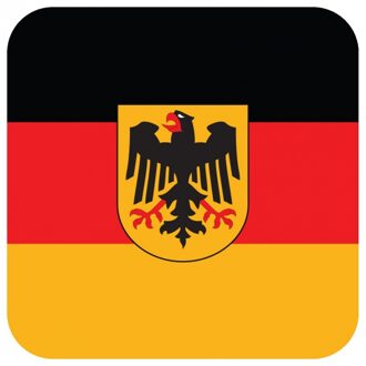 Bellatio Decorations Bierviltjes Duitsland - 30x stuks - vierkant - landenthema - 9 x 9 cm - onderzetter