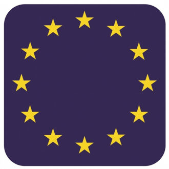 Bellatio Decorations Bierviltjes Europa - 15x stuks - vierkant - landenthema - 9 x 9 cm - onderzetter