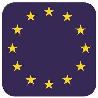 Bellatio Decorations Bierviltjes Europa - 45x stuks - vierkant - landenthema - 9 x 9 cm - onderzetter