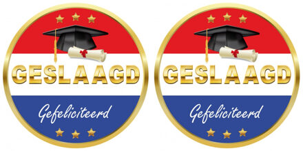 Bellatio Decorations Bierviltjes geslaagd - 50x stuks - rood/wit/blauw - geslaagd gefeliciteerd