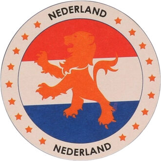 Bellatio Decorations Bierviltjes Holland - 25x stuks - oranje leeuw - Nederlandse vlag Multi