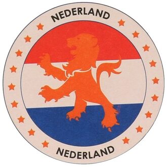 Bellatio Decorations Bierviltjes Holland - 50x stuks - oranje leeuw - Nederlandse vlag
