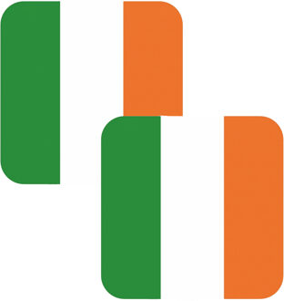 Bellatio Decorations Bierviltjes Ierland - 30x stuks - vierkant - landenthema - 9 x 9 cm - onderzetter