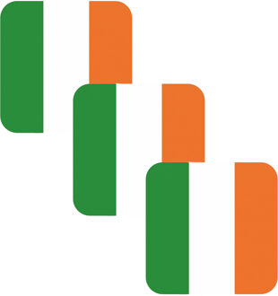 Bellatio Decorations Bierviltjes Ierland - 45x stuks - vierkant - landenthema - 9 x 9 cm - onderzetter