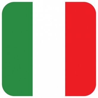 Bellatio Decorations Bierviltjes Italie - 15x stuks - vierkant - landenthema - 9 x 9 cm - onderzetter Multi