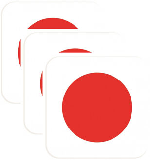 Bellatio Decorations Bierviltjes Japan - 45x stuks - landen thema - 9 x 9 cm - vierkant - karton