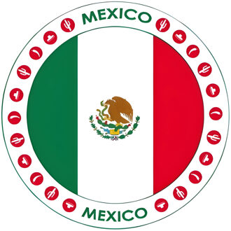 Bellatio Decorations Bierviltjes Mexico - 25x stuks - landenthema - versiering - onderzetter Multi