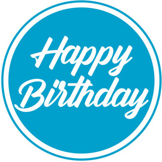 Bellatio Decorations Bierviltjes onderzetters Happy Birthday - 10x stuks - blauw - D10 cm - Verjaardag tafel versiering