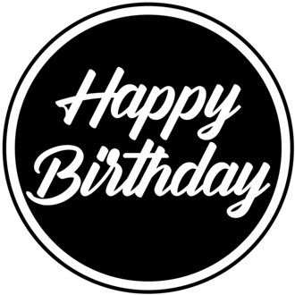 Bellatio Decorations Bierviltjes/onderzetters Happy Birthday - 10x stuks - zwart - D10 cm - Verjaardag versiering