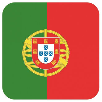 Bellatio Decorations Bierviltjes Portugal - 15x stuks - vierkant - landenthema - 9 x 9 cm - onderzetter Multi