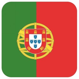 Bellatio Decorations Bierviltjes Portugese vlag vierkant 15 st