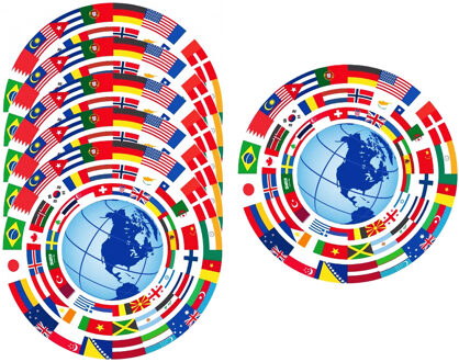 Bellatio Decorations Bierviltjes Vlaggen - 100x stuks - thema - vlaggen landen - onderzetter