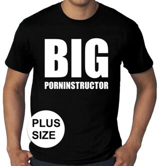 Bellatio Decorations Big Porninstructor grote maten t-shirt zwart heren