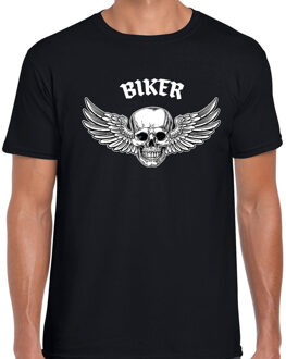 Bellatio Decorations Biker fashion t-shirt motorrijder zwart voor heren