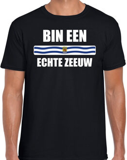 Bellatio Decorations Bin een echte Zeeuw met vlag Zeeland t-shirt zwart heren - Zeeuws dialect cadeau shirt 2XL