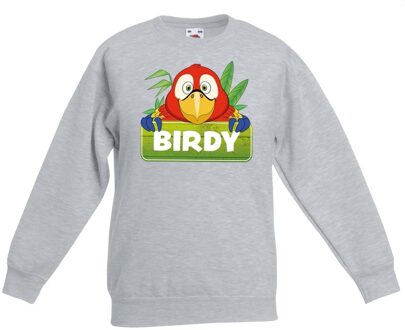 Bellatio Decorations Birdy de papegaai sweater grijs voor kinderen - unisex - papegaaien trui 12-13 jaar (152/164)