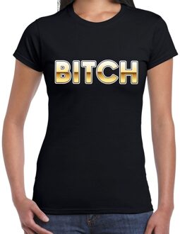 Bellatio Decorations Bitch fun tekst t-shirt zwart voor dames 2XL