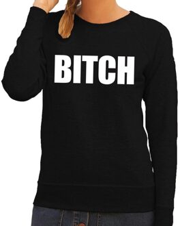 Bellatio Decorations Bitch tekst sweater / trui zwart voor dames 2XL