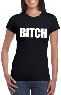 Bellatio Decorations Bitch tekst t-shirt zwart dames