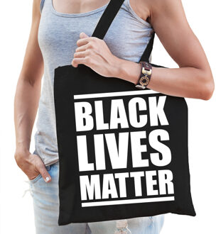 Bellatio Decorations Black lives matter protest tas zwart voor dames - staken / protesteren / statement tasje - anti discriminatie / racisme