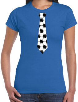 Bellatio Decorations Blauw fan t-shirt voor dames - voetbal stropdas - Voetbal supporter - EK/ WK shirt / outfit M